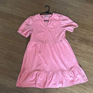 LOFT Coral Pink V-Neck Textured Blouse